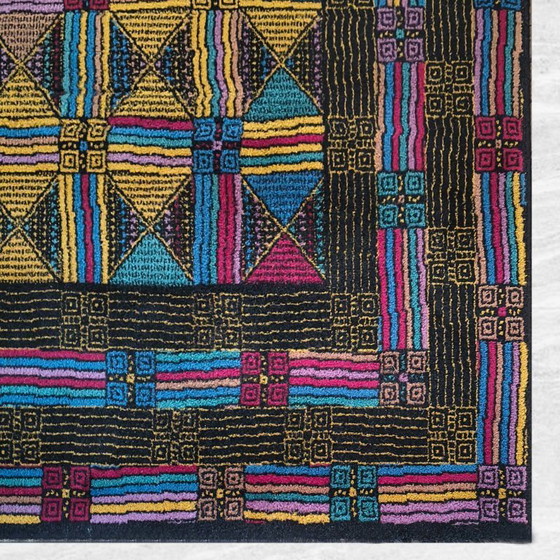 Image 1 of Magnifique tapis géométrique italien en laine des années 1980, signé Missoni pour T&J Vestor