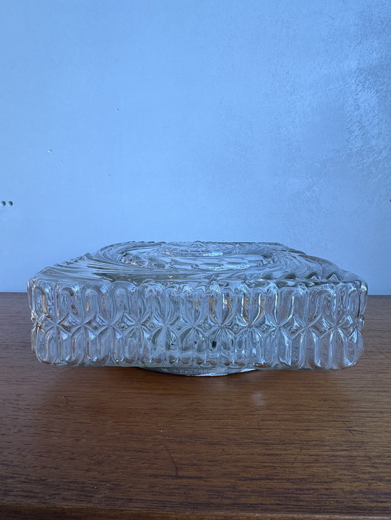 Image 1 of Lampada da soffitto/parete in vetro Wila vintage: eleganza Art Déco vorticosa