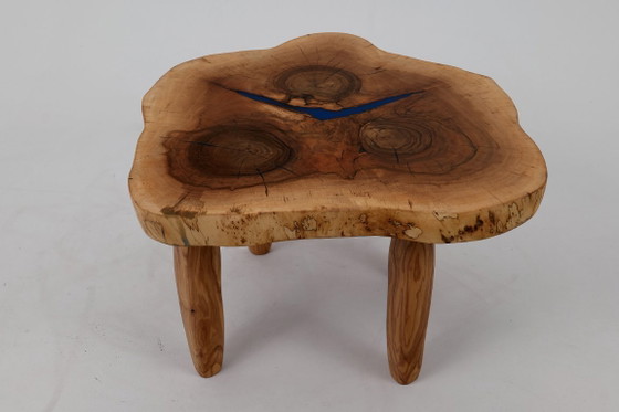 Image 1 of Salontafel van walnoothout met natuurlijke randen, handgemaakt, Logniture