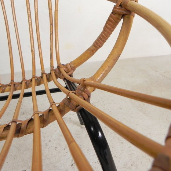 Image 1 of Juego de 2 sillas infantiles de ratán y bambú Rohe Noordwolde, años 50