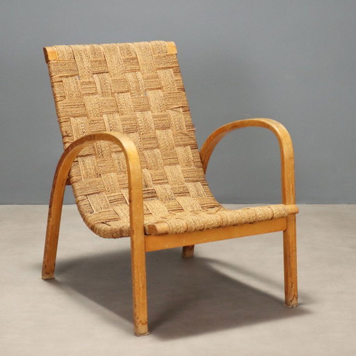 Fauteuil des années 1960 en corde tressée