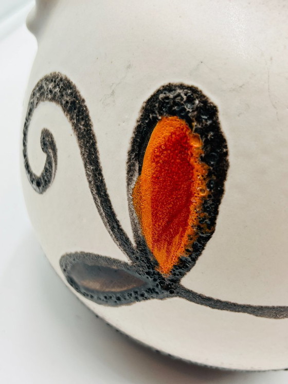 Image 1 of Coppia di vasi Scheurich 484 27 con decorazioni floreali, Germania Ovest