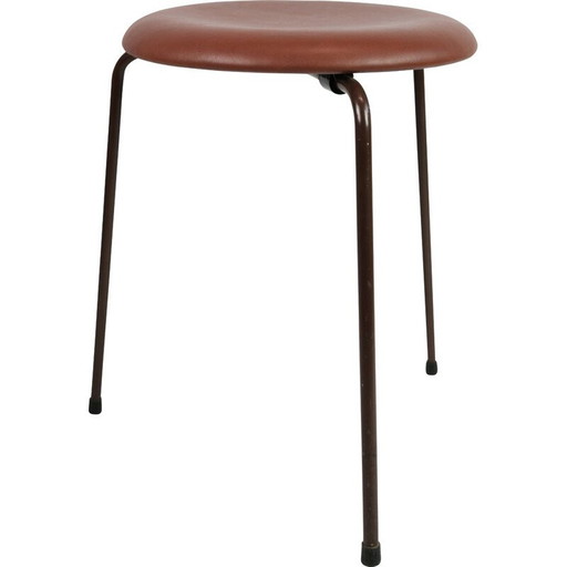 Tabouret Vintage Dot Stool tabouret en cuir par Arne Jacobsen, 1960s
