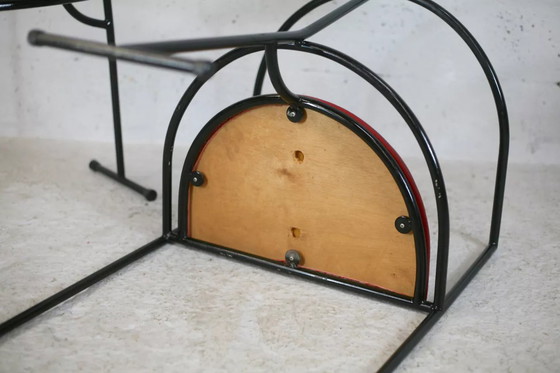 Image 1 of 3x Design Steel And Leather Armchairs