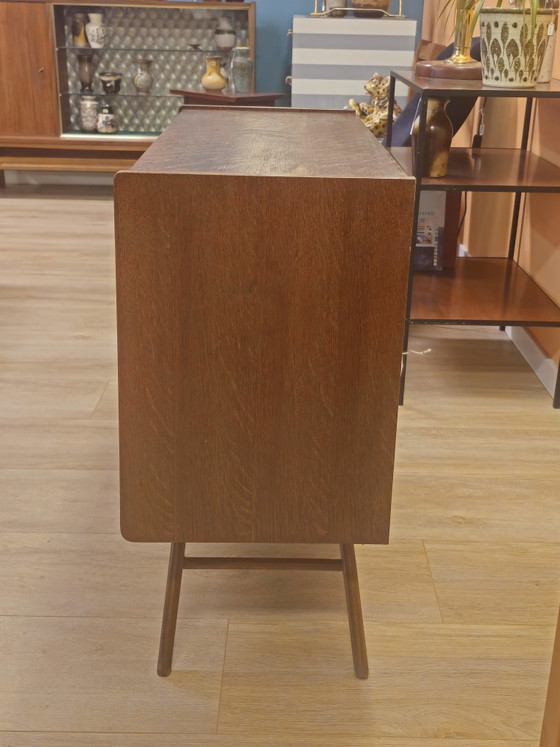 Image 1 of Platine vinyle vintage compacte, petit buffet, petit meuble audio pour salle de bain, mobilier de salle de bain