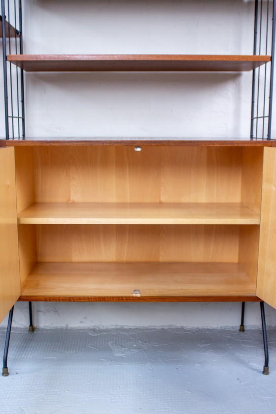 Image 1 of Vintage teak string shelf sideboard highboard 60s