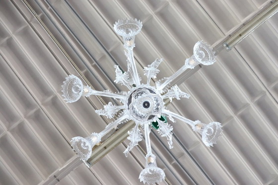 Image 1 of Transparenter Kronleuchter aus Muranoglas, 1980er Jahre