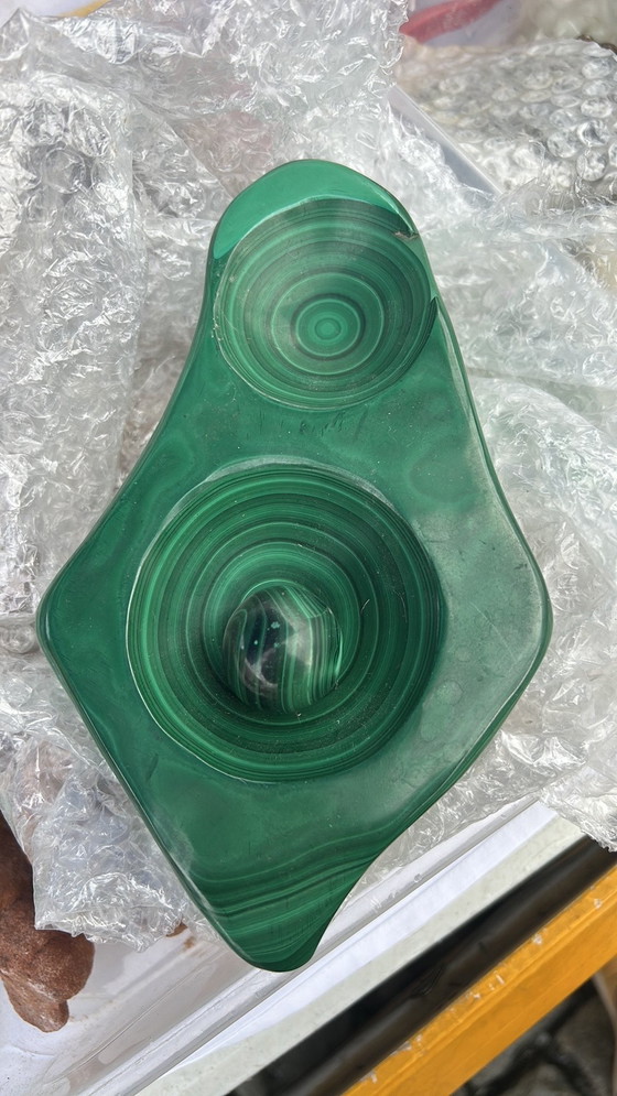 Image 1 of Schmucktablett und Eier aus Malachit