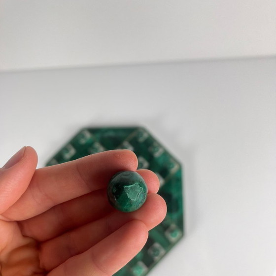 Image 1 of Gioco solitario ottagonale in malachite, 1950/70