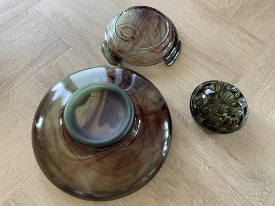 Image 1 of Cuenco de cristal en forma de nube con soporte, Davidson inglés