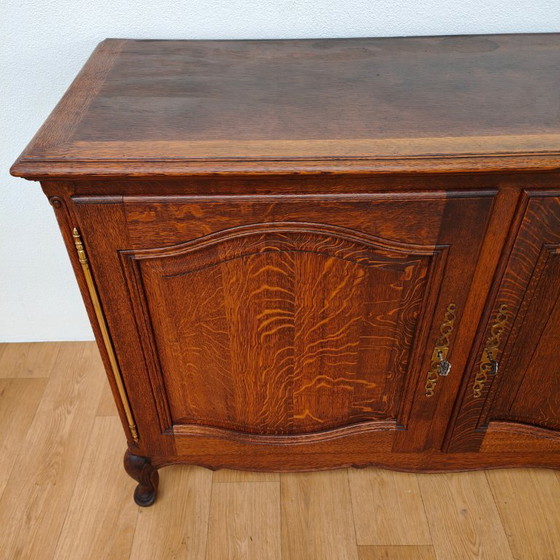 Vintage rustic wooden sideboard, wall cabinet, buffet. (photo 13 of 17)