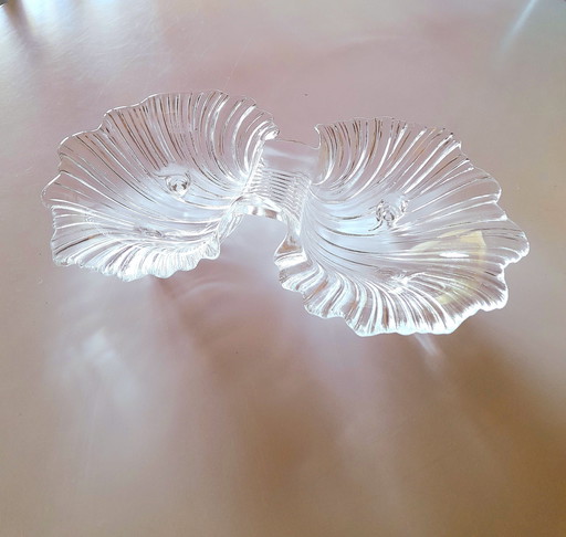 Coupe apéritifs coquillage en verre, 1970
