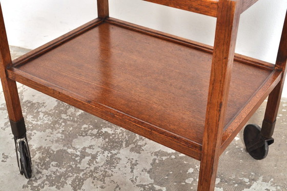 Image 1 of Vintage eiken trolley / serveerwagen jaren 50