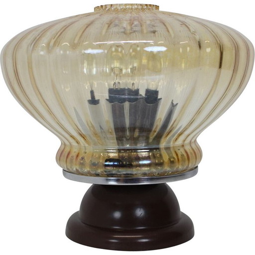 Lampada da tavolo in vetro vintage, Cecoslovacchia 1970