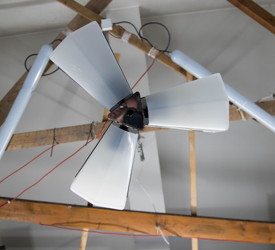 Image 1 of Lámpara de araña de plástico y metal de mediados de siglo de Lidokov, Checoslovaquia, década de 1970