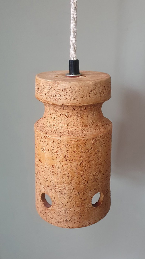 Image 1 of Set di 2 lampade a sospensione vintage in ceramica, Germania Ovest, vetro lava