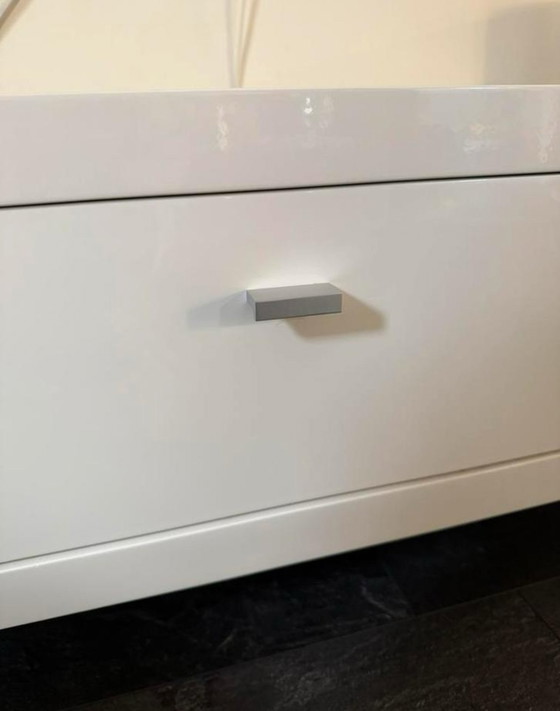 Image 1 of Designer TV stand - high-gloss white