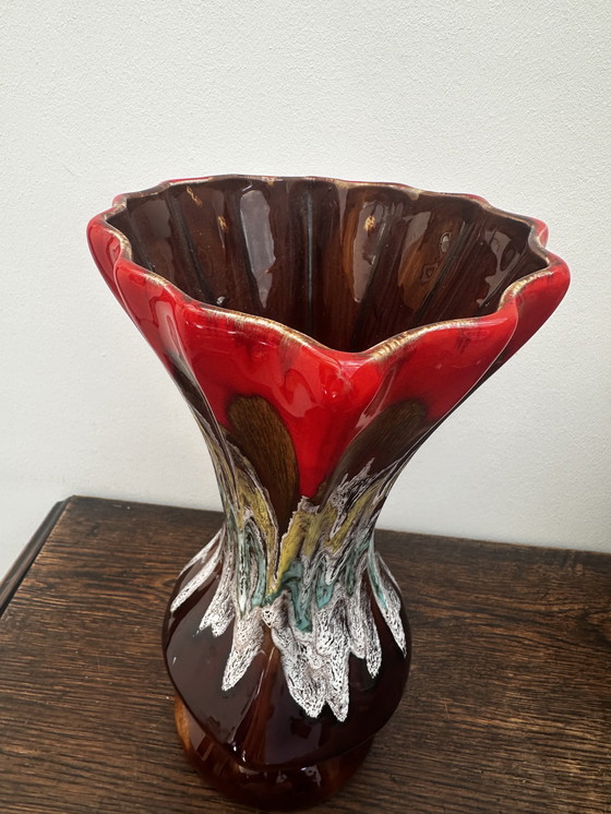 Image 1 of Grand Vase attribué Vallauris H 32 cm Forme Coquillage - Vintage 