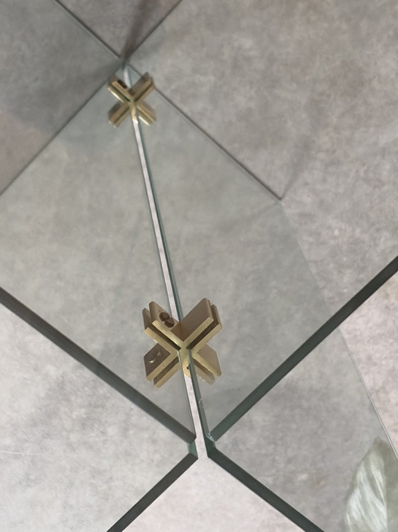 Vintage glass design table – Leon Rosen / Pace Collection style – Leon Rosen Style, Side tables, Brass (photo 4 of 7)
