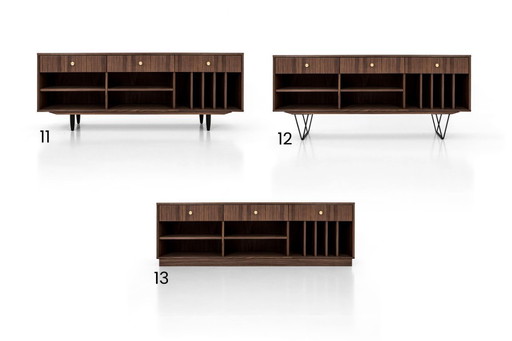 Walnut turntable dresser O-S07 three drawers