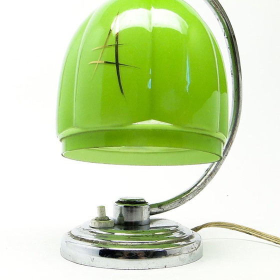 Mid-Century Bedside Lamp from Polam, 1950s – Table lamps, Glass, Metal (photo 2 of 18)