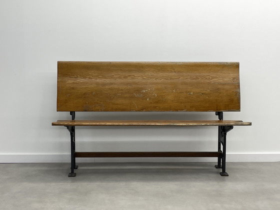 Image 1 of Vintage bench (foldable) with characteristic cast iron 147 cm