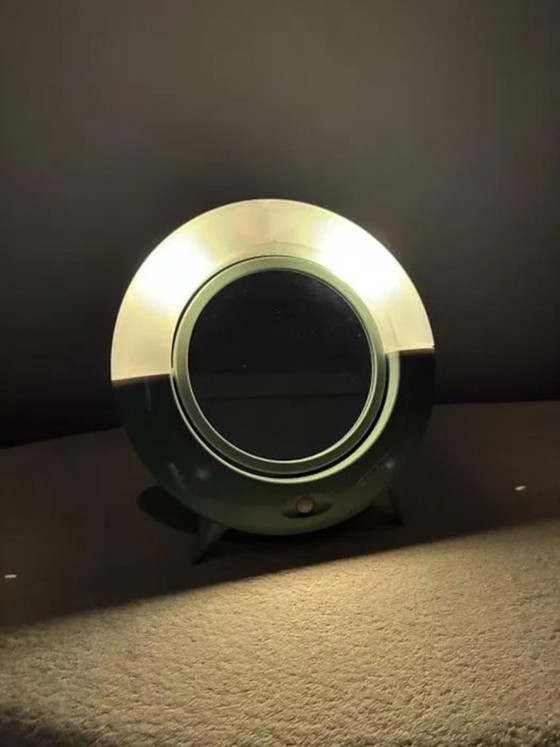 Feliciani Specchio da Trucco Illuminato Anni '90 Design Italiano Space Age, Plastica, Verde, 1990 (foto 2 di 6)