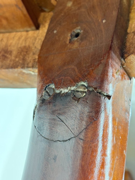 Image 1 of Table basse coloniale ancienne, table de cuisine, table en bois, vers 1880