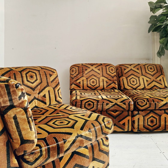 Image 1 of Divano modulare colorato vintage con motivo anni '70