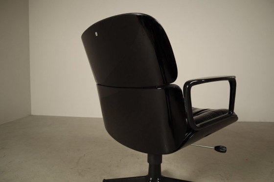 Ennio Fazioli “Parioli” Executive Bürostuhl für MIM Roma, Italien, 1970s – Bürostühle, Leather, Plastic (photo 10 of 16)