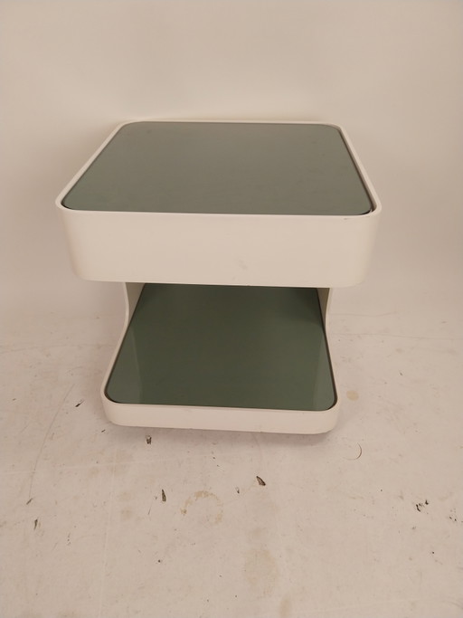 1 X 1970's Space Age Side Table By Marcello Siard For Collezione Longato Italy – bijzettafels, Glass, Plastic