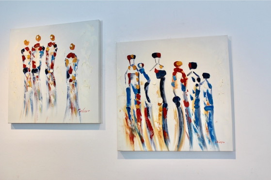 Together set of Paintings hand-signed, Oil on Canvas by Calaro, Paintings & Drawings, Black (photo 10 of 10)