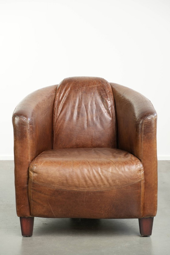 Fauteuil Aviator Design en cuir de vachette couleur cognac – Leather (photo 2 of 12)