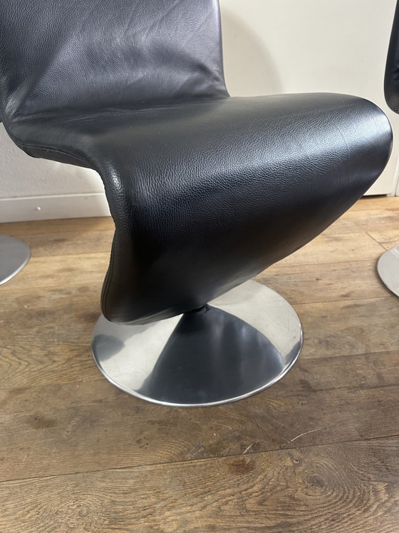 Set unico di 5 sedie da pranzo "System 1-2-3" di Verner Panton – Originali anni '70 di Fritz Hansen – Leather (photo 7 of 13)
