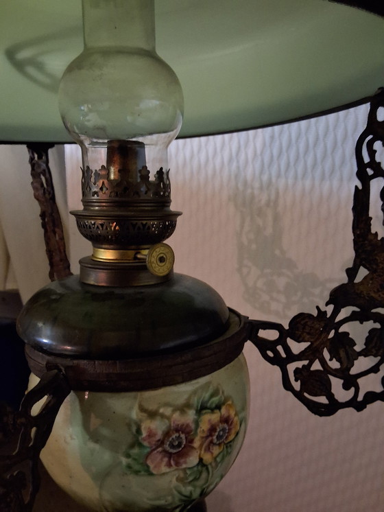 Image 1 of Antieke Boheemse olielamp 