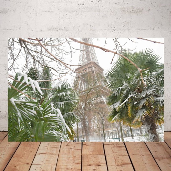 Image 1 of Photo printed on plexiglass / Paris under the snow / Eiffel Tower / Paris