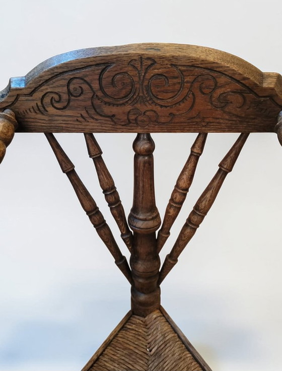 Image 1 of Antieke 19e eeuwse rieten stoel