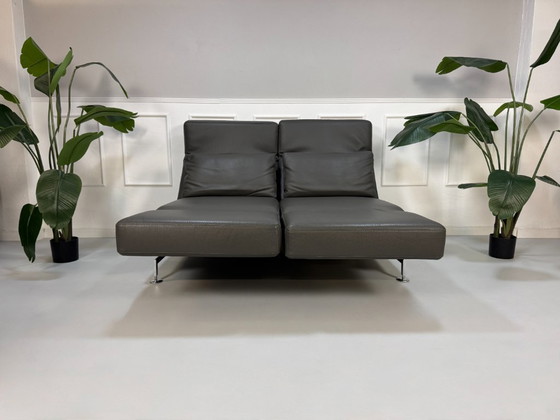 Image 1 of Brühl Moule Sofa Leder Grau Schlaffunktion