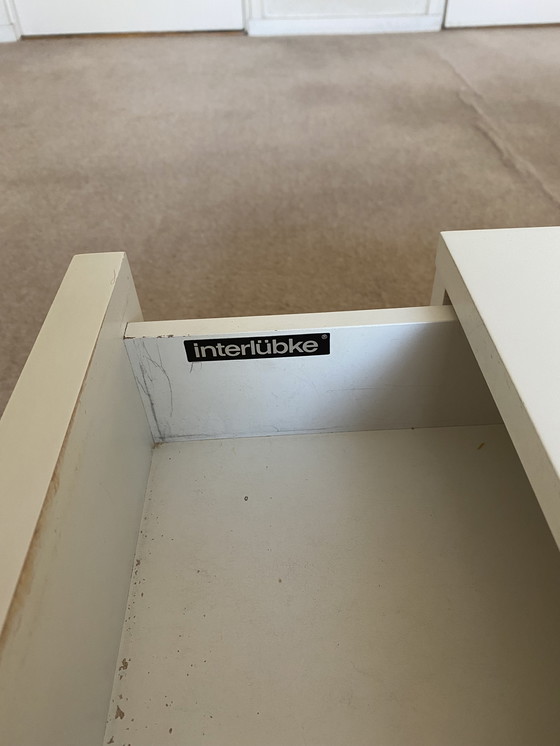 Image 1 of White Lacquered Nightstand From Interlubke With Drawer