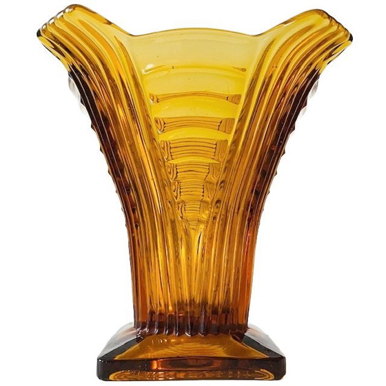 Image 1 of Art Deco vaas Stölzle Hermanova Hut 1930's