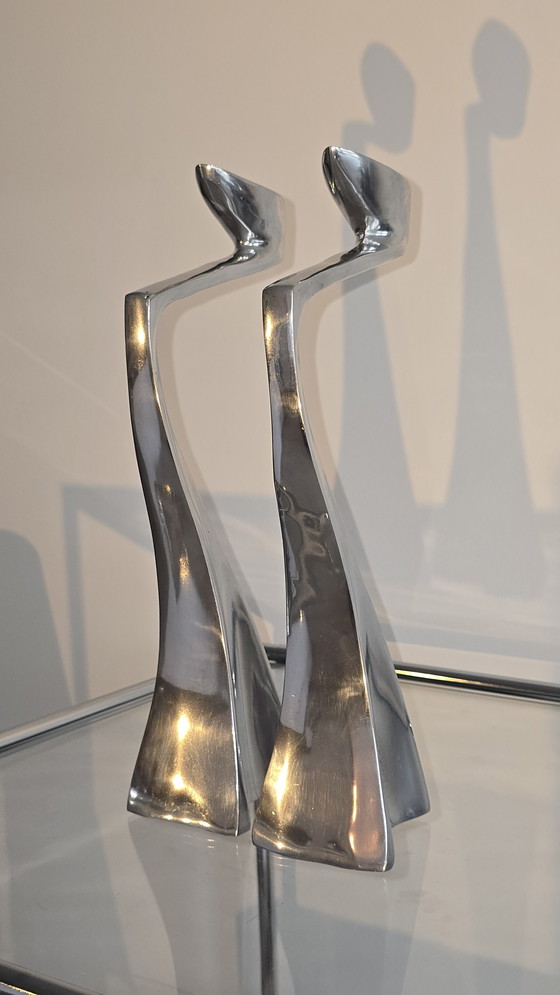 Image 1 of Original Matthew Hilton "Swan" Candlesticks (33cm) – Design icon SCP