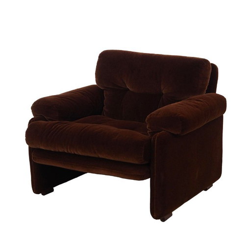 Brauner Sessel Coronado, italienisches Design, 1960er Jahre, Hersteller: B&B Italia, Designer: Tobia Scarpa