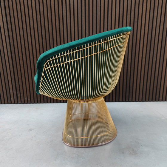 Image 1 of Fauteuil Knoll Platner - Velours vert