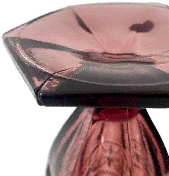 Image 1 of Set of Art deco vases Bohemian glass 1930's Stolzle purple amber