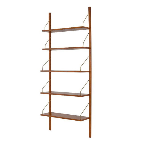 Danish Modular Shelving System in Teak Veneer from the 1970s – boekenkasten, Wood
