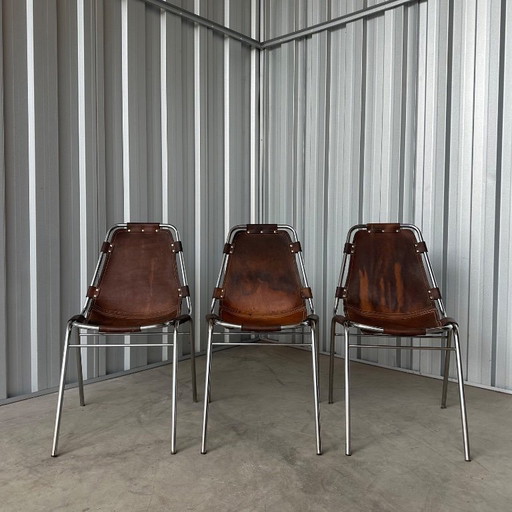 Juego de 3 sillas vintage Les Arcs - Charlotte Perriand
