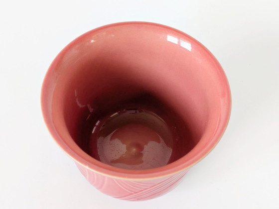 Image 1 of Jardinera de Cerámica de la Alemania Occidental de Mediados de Siglo | Estilo Art Nouveau Rosa Rubor