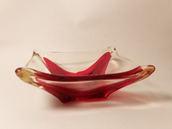 Grote Boheemse Mid-Century Kunstglas Schaal – Schalen (photo 8 of 12)