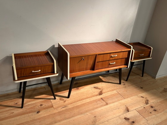 Image 1 of Prachtig vintage rockabilly tv meubel & 2 kastjes