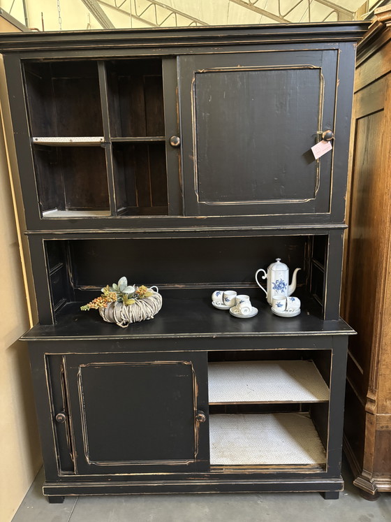 Credenza con vetrina vintage / Armadio scolastico / Armadio – Credenze con vetrina, Wood (photo 6 of 8)
